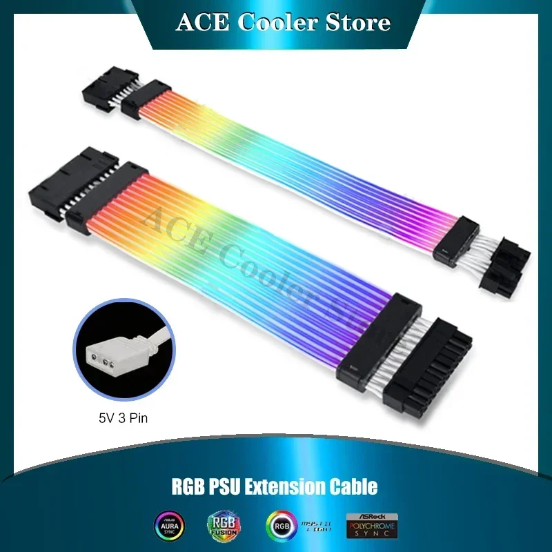 

Удлинительный кабель блока питания компьютера RGB Strimer V2 24Pin 8Pin (6 +2), TPU Line + силиконовая светодиодная светящаяся маска с поддержкой материнской платы 5 В ARGB SYNC