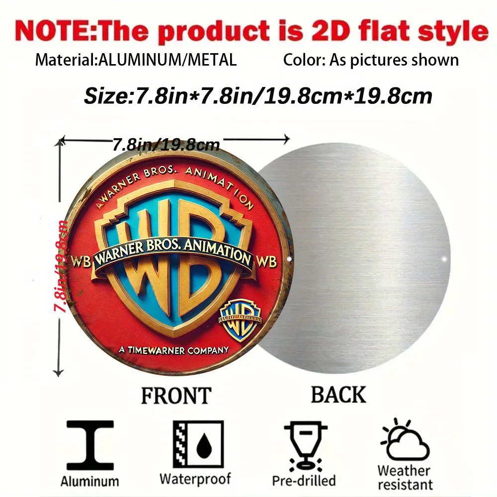 مسطح 2D، 2Dflat "Warner Bros. شعار الرسوم المتحركة" | هوليوود الحنين الكلاسيكي | ديكور فني جداري بطابع الفيلم والتلفزيون، متين داخلي/O #2