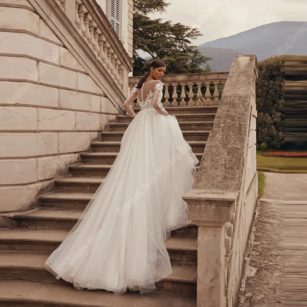 Querida colar feminino vestidos de casamento elegante sem mangas a linha vestidos de noiva princesa festa vestidos de novias 2025 personalizado