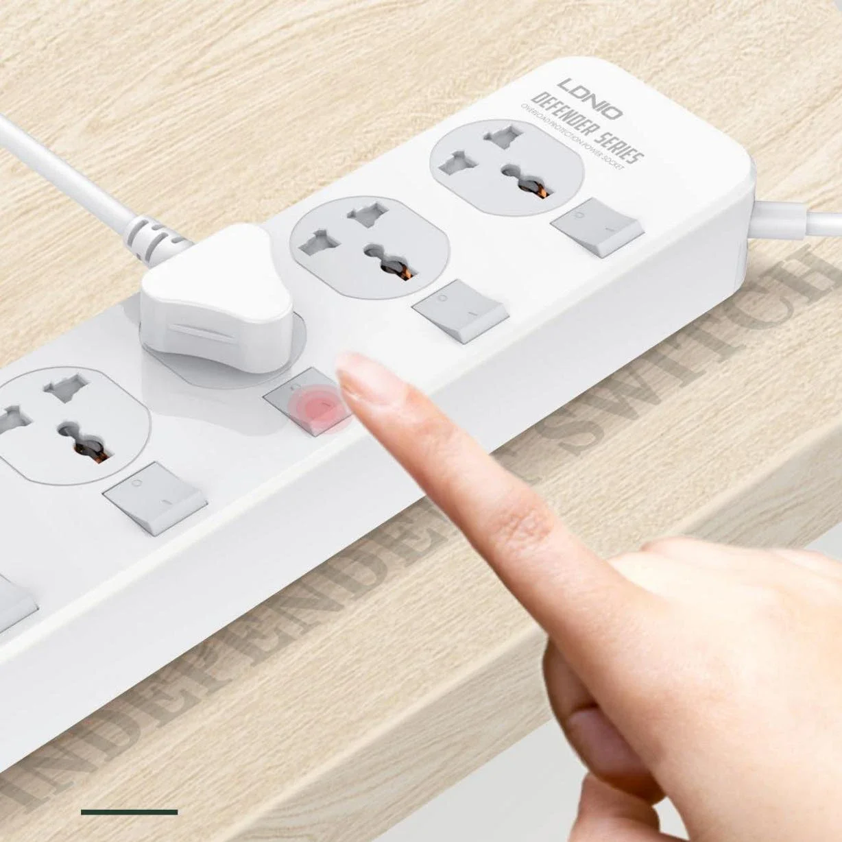 Imagem -04 - Ldnio-plug ue Original Power Strip Protetor contra Surtos Usb Tomadas Extensão 2m Cabos de Cabo e Sub Interruptor de Controle