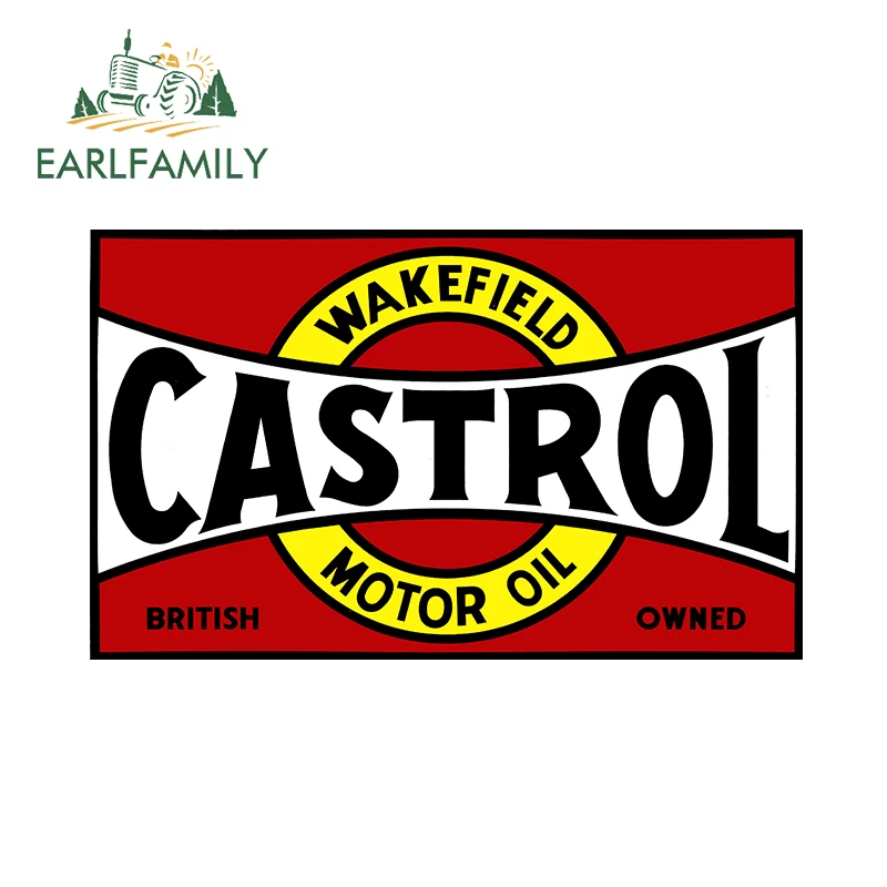 EARLFAMILY 13cm Car Styling Creative Car Sticker Waterproof Castrol Huile Racing Autocollants Auto Moto JDM ATV Vinyl Decal