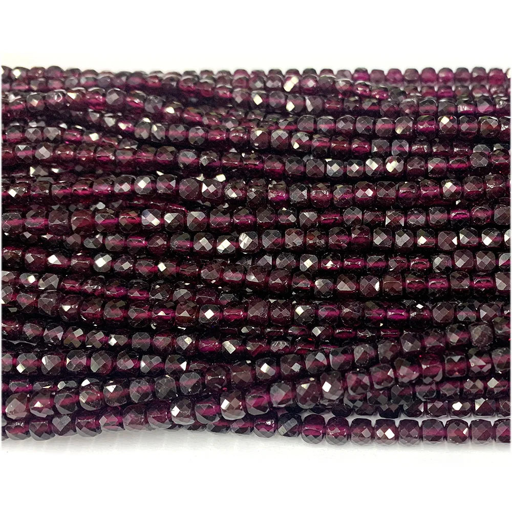 Veemake Natural Purple Garnet Irregular Cube Almandite Pyralmandite Faceted Small Jewelry Beads 08146