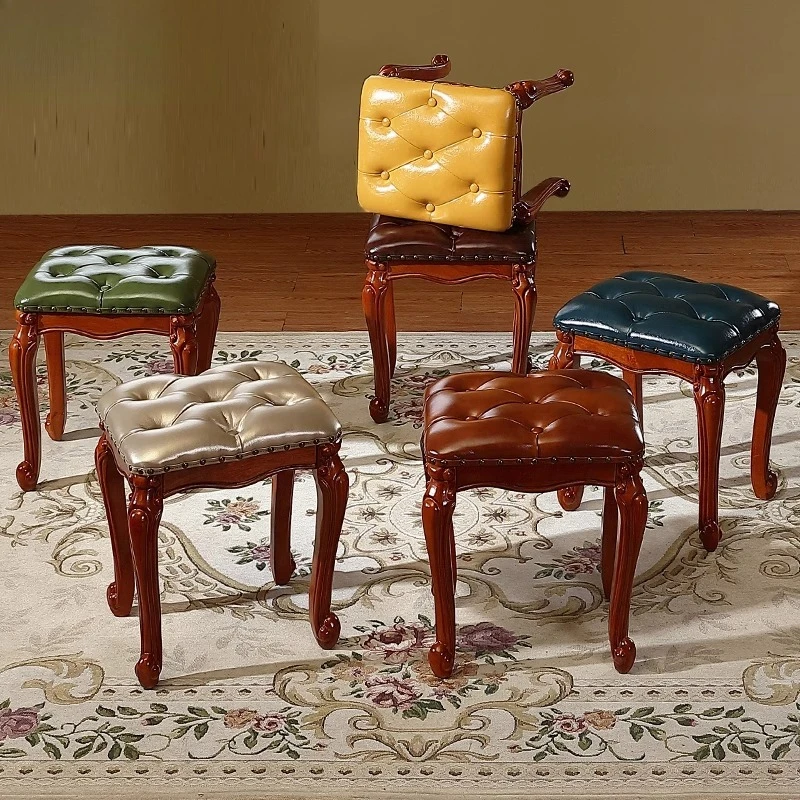 

Американский обеденный стул из цельного дерева, высококачественный обеденный стул для гостиной, журнальный столик, квадратный стул, бытовой европейский стул для столовой