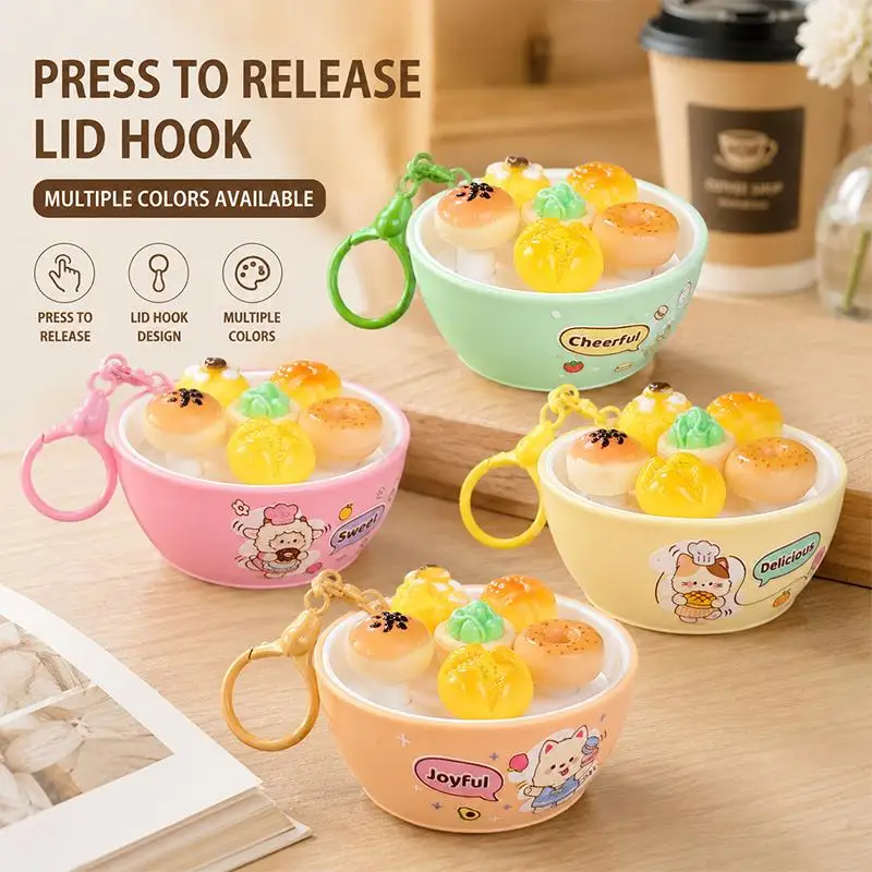 1Pcs Stress-Relief Simulation Food Play Button Dessert Mole Machine Keychain - Fun Stress-Relief Children's Bag Pendant