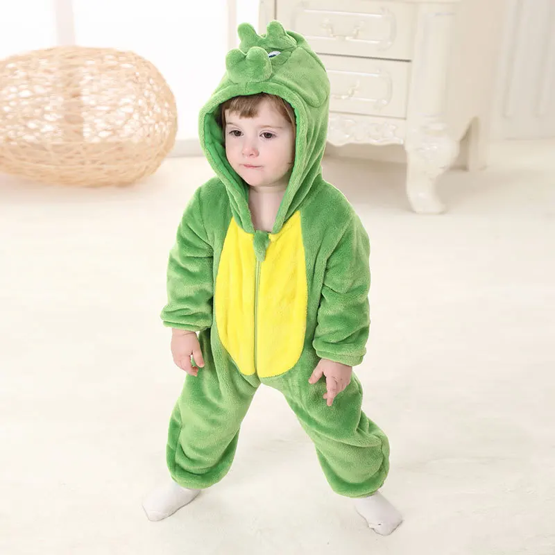 

0-36M Cute Dinosaur Unisex Baby Romper Flannel Baby Boy Overall Infant Toddler Christmas Newborn Baby Clothes 0-24 Month RL2