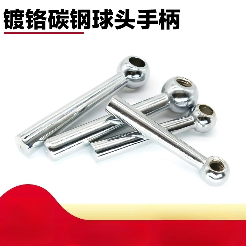 2pcs Chrome-plated ball head handle machine tool conical column handle bevel head iron handwheel accessories
