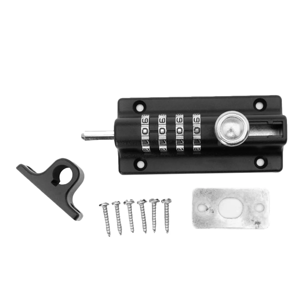 

Deadbolt Lock Auto Door Black Handle Wardrobe Gate Locks for Outdoor Fence Passcode Hotel Closet Stainless Steel