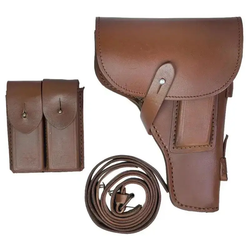 54 حافظة مسدس كروس مزدوجة من جلد البقر الأصفر لجمع دعائم أداء طاقم السينما والتلفزيون #1