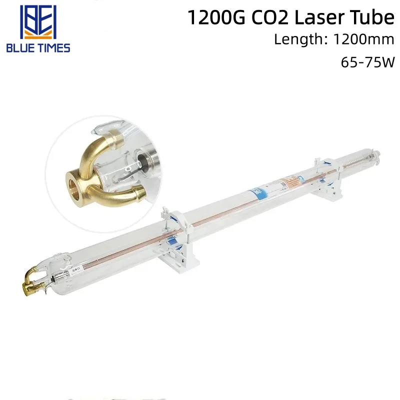 Bluetimes Yongli 65-75W CO2 Laser Tube Length 1200mm Dia 55mm Glass Laser Lamp for Co2 Laser Engraving Cutting