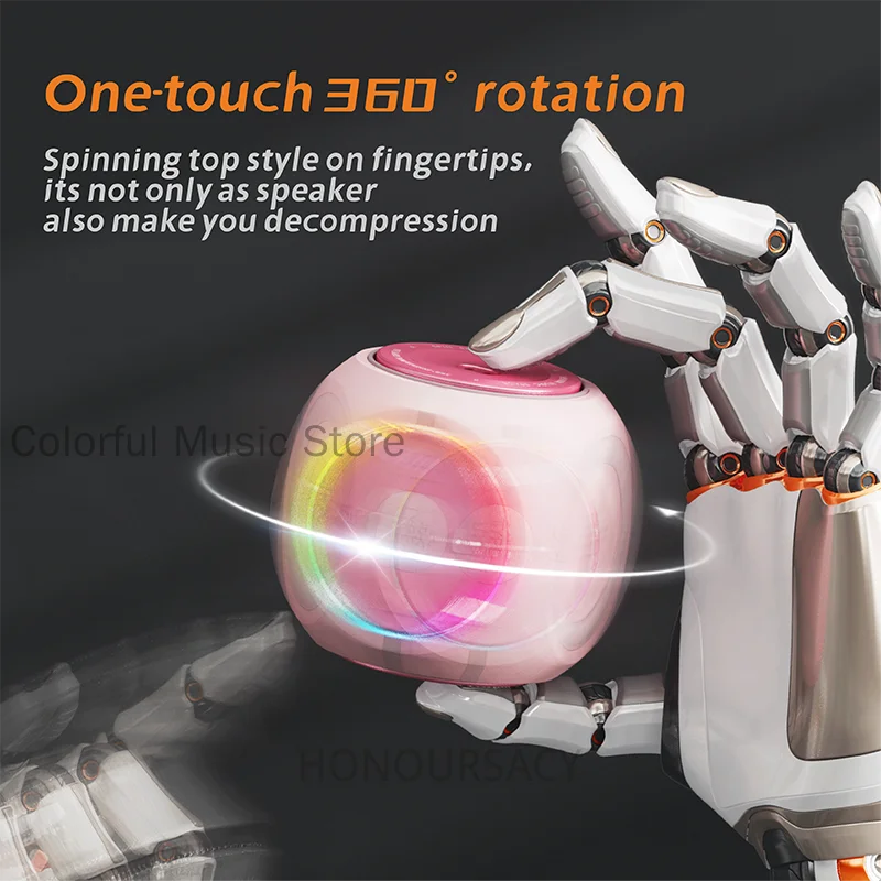 3D Fidget Spinner MP3 플레이어 HIFI 스테레오 무선 블루투스 스피커 RGB 조명 미니 Voicebox 야외 휴대용 사이클링 오디오