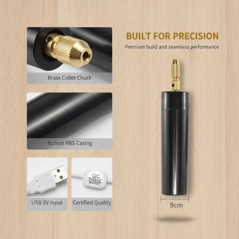 Handheld Mini Electric Drill USB Powered DIY Engraving Pen Tool for Jewelry Making Small Craft Projects