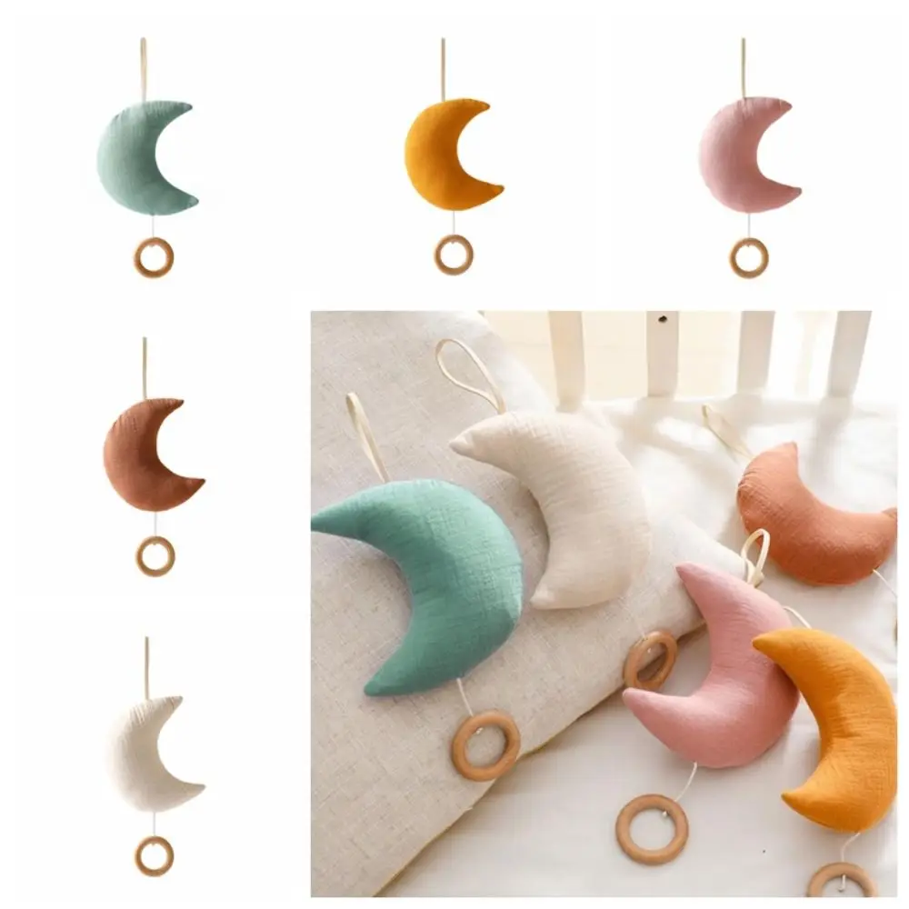 Moon Baby Bed Bell Rattle Toy Battery-free Hanged Cotton Kid Comfort Toy Decorative Pull Rope Suction Door Wind Chime Newborn