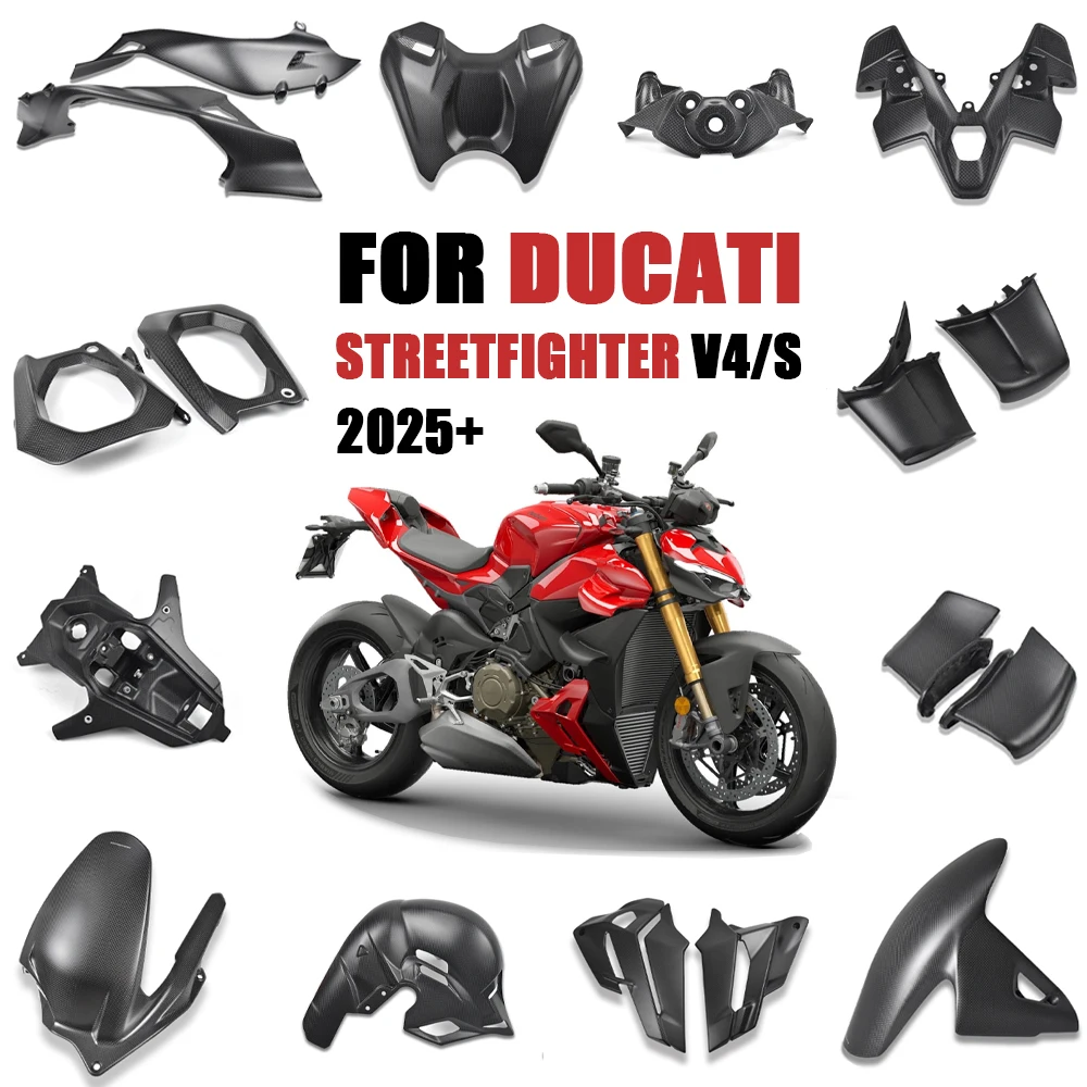 

New For Ducati Streetfighter V4 V4S 2025+ Carbon Fiber Motorcycle Full Body Modification Fairing Kit Side Panel Fender Accessory