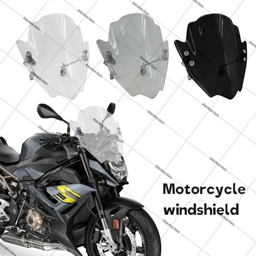 

FOR BMW S1000R 1000R 2021 2022 2023 new Adjustable Windshield Universal Motorcycle Windscreen Deflector Diametro de 22.25.28 MM