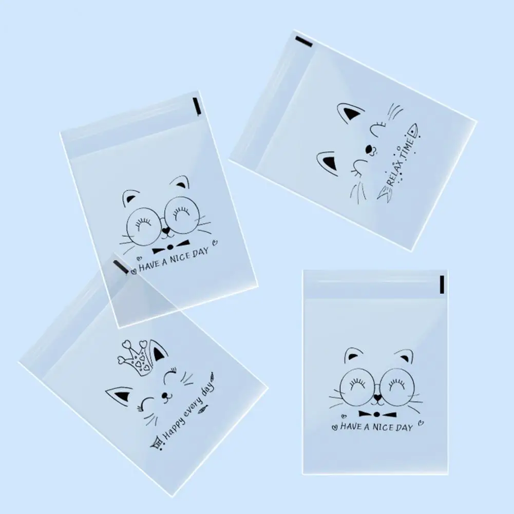 100 Pcs Useful Toast Bags Easy to Use Cute Cartoon Pattern Food Grade Food Wrapping Dry Waterproof Wax Paper