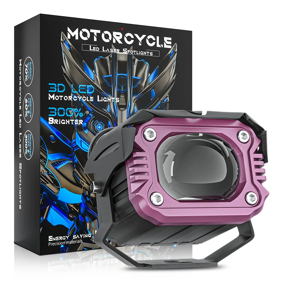 

40W Dual Color Flash Laser Cannon Motorcycle LED headlight Fog Spot Light Retrofit Ultra Bright Front Lamp Car Accessories