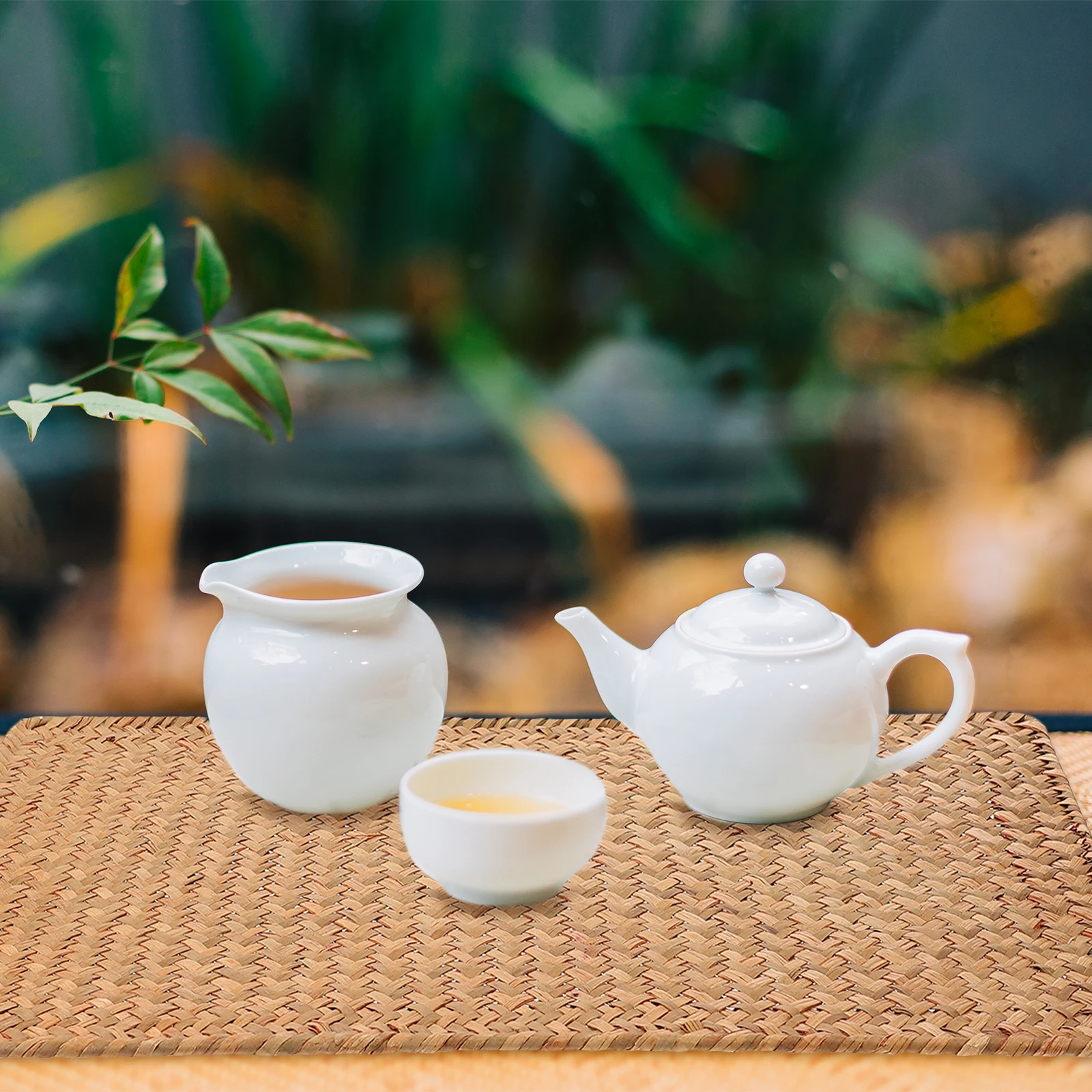 

Woven Placemat Heat Resistant Farmhouse Tea Cup Mat Non Slip Dinning Table Ornament Decorative Wear Resistant Coaster for Home