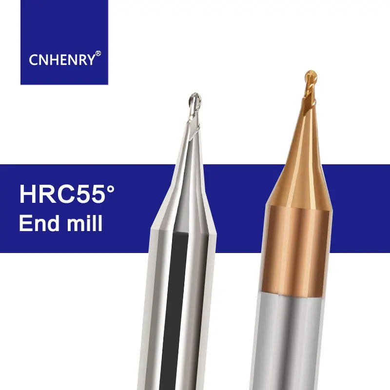 HRC55 Small Diameter Ball Nose End Mill Micro Solid Carbide Milling Cutter CNC Tungsten Steel Tool R0.1 R0.15 R0.2 R0.25 R0.3