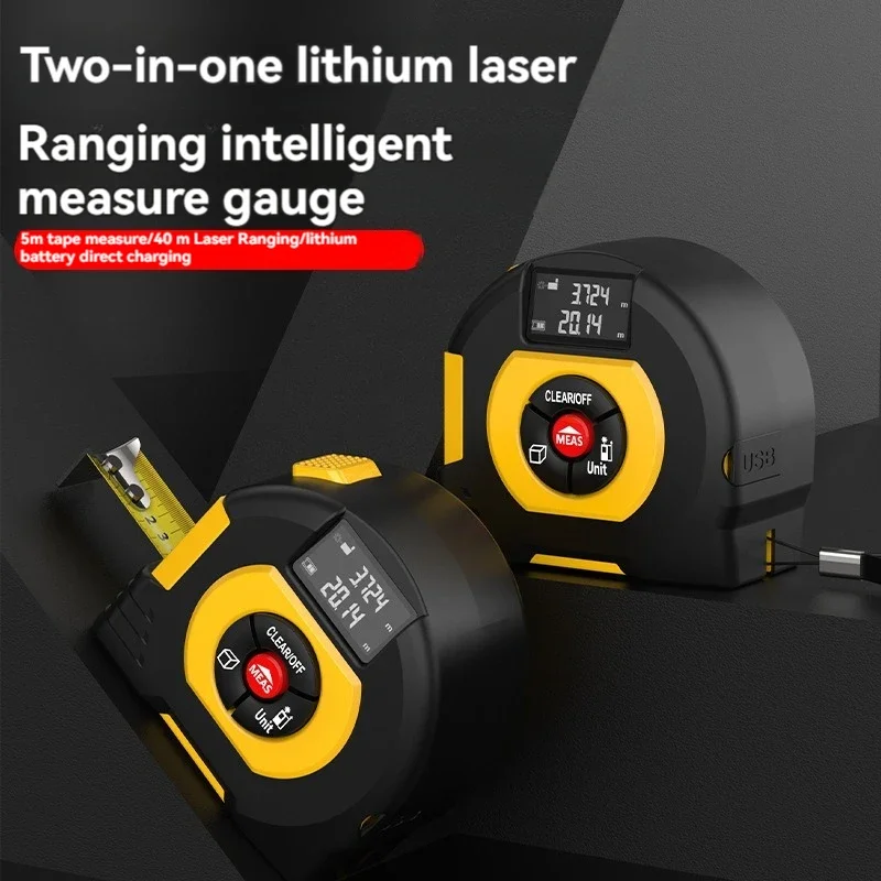 3 in 1 Laser Tape Measure Rangefinder,Cross Line Measuring Instrument Tools,Infrared High-precision Intelligent Electronic Ruler