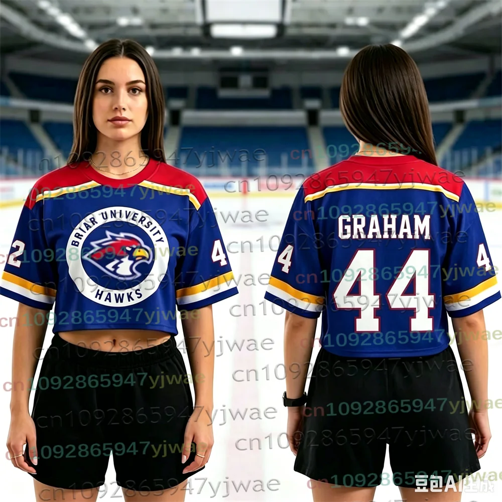 Off-Campus Briar University Hockey-Trikot Graham 44 22 DI LAURENTIS 66 Sport Casual T-Shirt Herren Damen Trikot Top Crop Tee Top – Detail 8