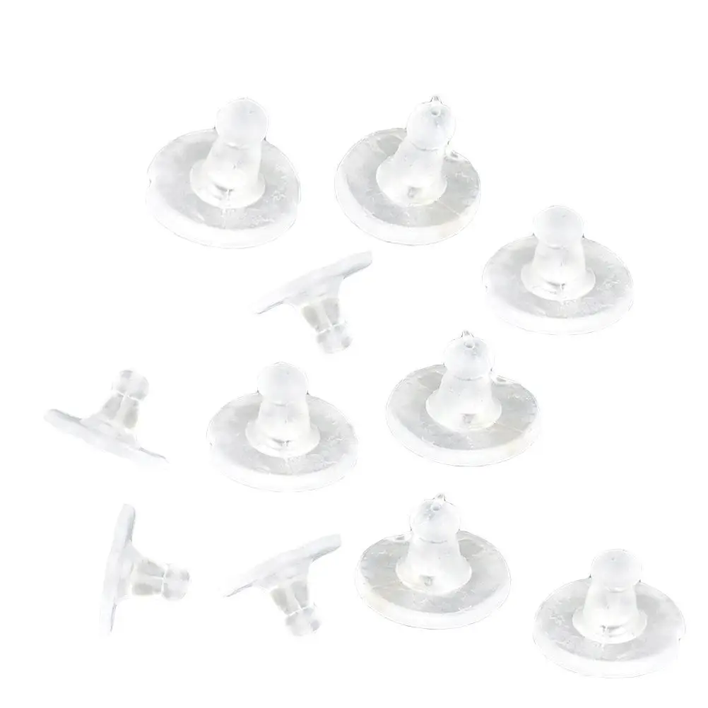 100Pcs Transparent Flexible Silicone Earring Backs Comfortable Soft Ear Stoppers Safety Secure Earrings Earring Backs