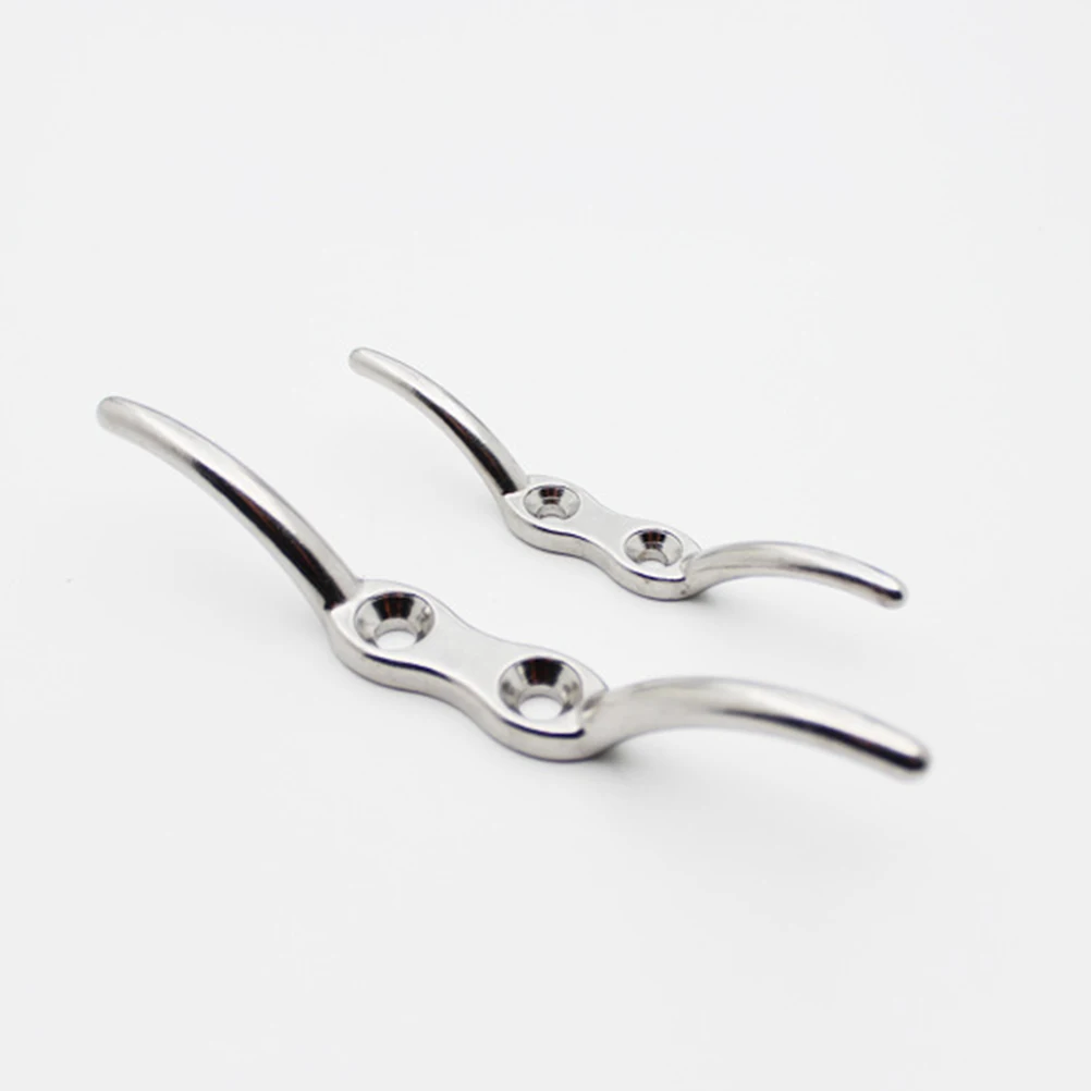 

2pcs Stainless Steel Rope Cleat 6 Inch Durable Marine Anchor For Dock Garage Shed Boat Yacht Stainless Steel Cable Hook