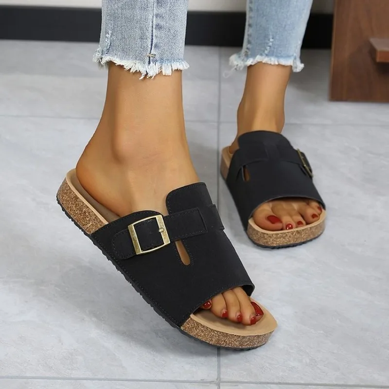 

Summer Open Toe Non Slip Casual Women's Shoes Fashionable New Round Toe Shallow Mouth Sexy and Lightweight Flat Slippers