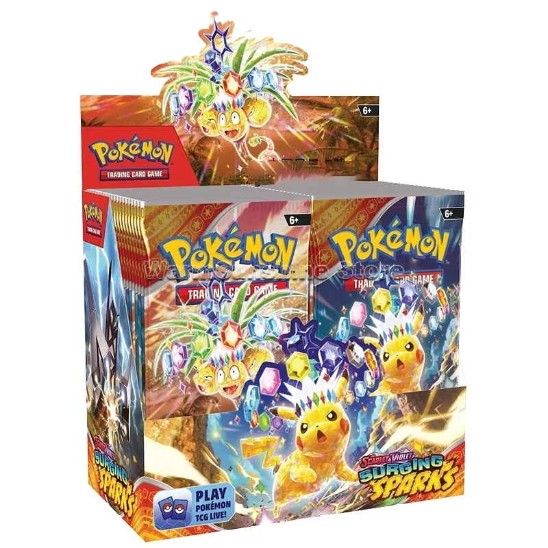 Oryginalna karta Pokemon angielska PTCG SV8 iskier chirurgicznych ETB Box karty kolekcjonerskie prezenty urodzinowe dla dzieci zabawki