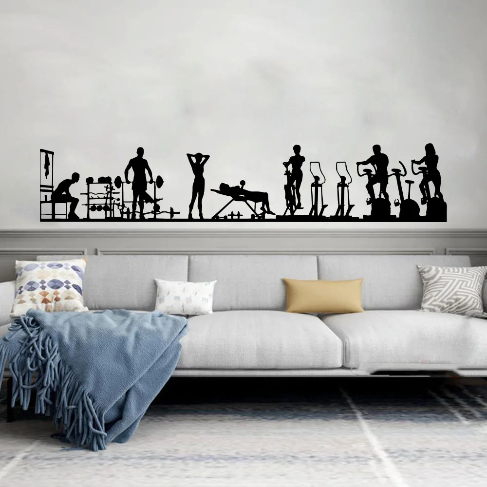 Large Bodybuilding Gym Sport Wall Sticker Athletic Interior Fitness Crossfit Training Wall Decal Vinyl Home Decor