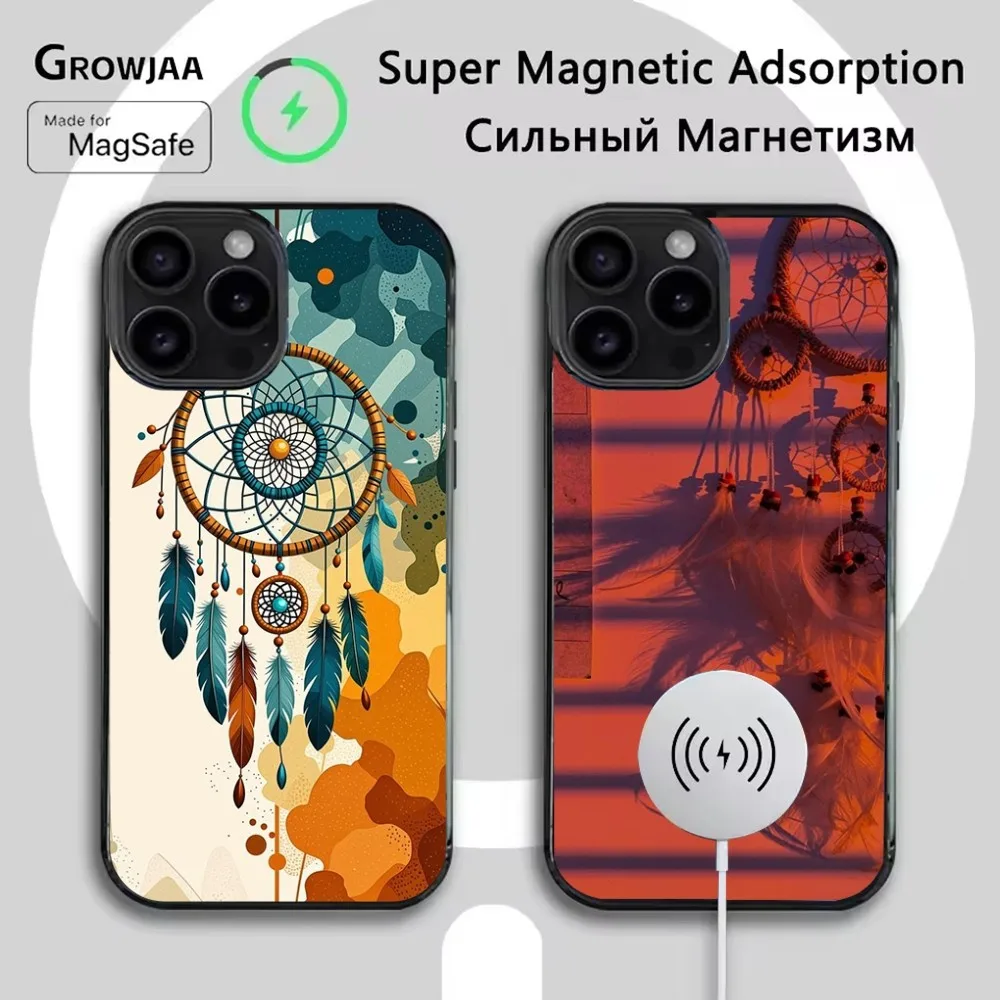 

Dreamcatcher Feather Phone Case For iPhone 16e,16,15,14,13,12,11,Plus,Pro,Max,Mini Magsafe Magnetic Wireless Charging