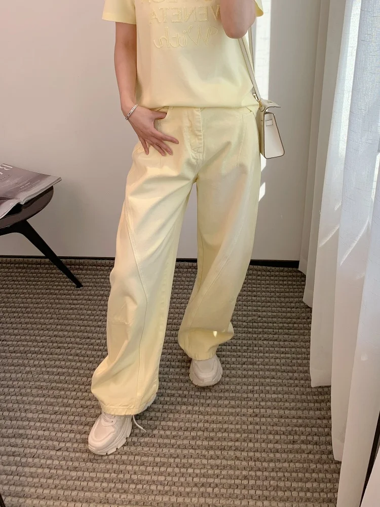 

Джинсы женские летние из чистого хлопка с широкими штанинами, новинка, с высокой талией, винтажные, износостойкие, модель «банан»...