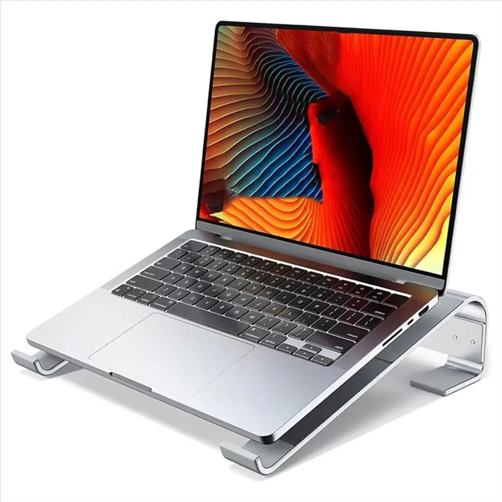 알루미늄 합금 노트북 스탠드 미끄럼 방지 실리콘 인체공학적 노트북 지지대 휴대용 접이식 노트북 홀더 사무실 환경용
