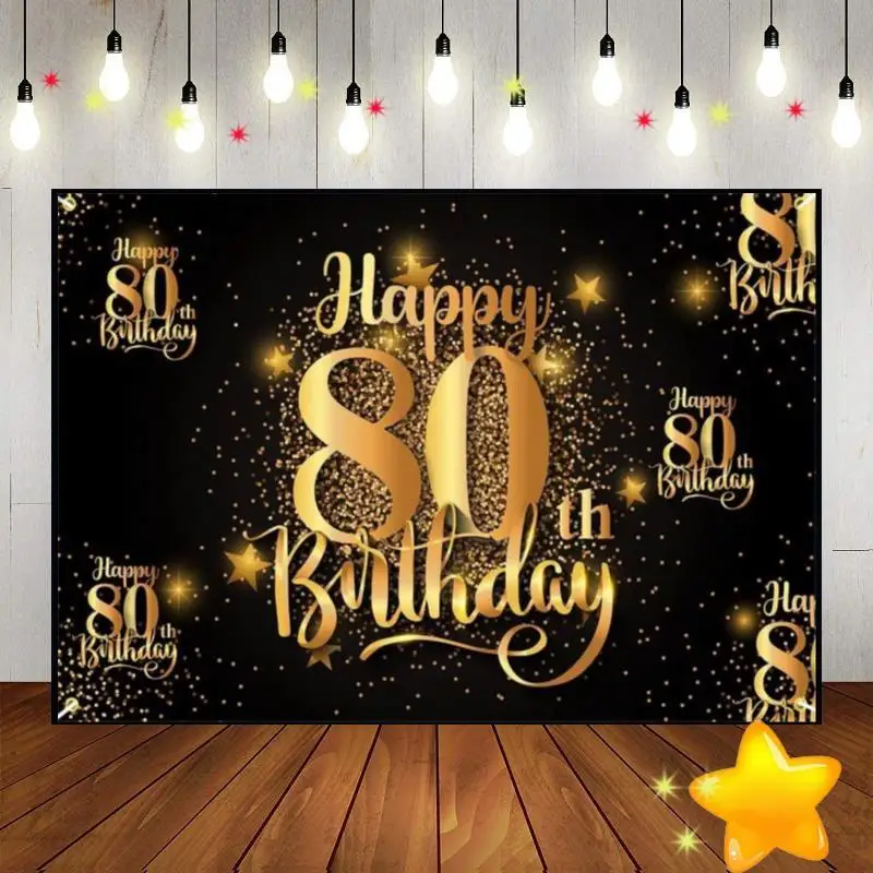 Happy 75th 80th Birthday Background Photography Backdrops Lantern Decoration Succulent Green Screen Pink Smash Cake Party Photo