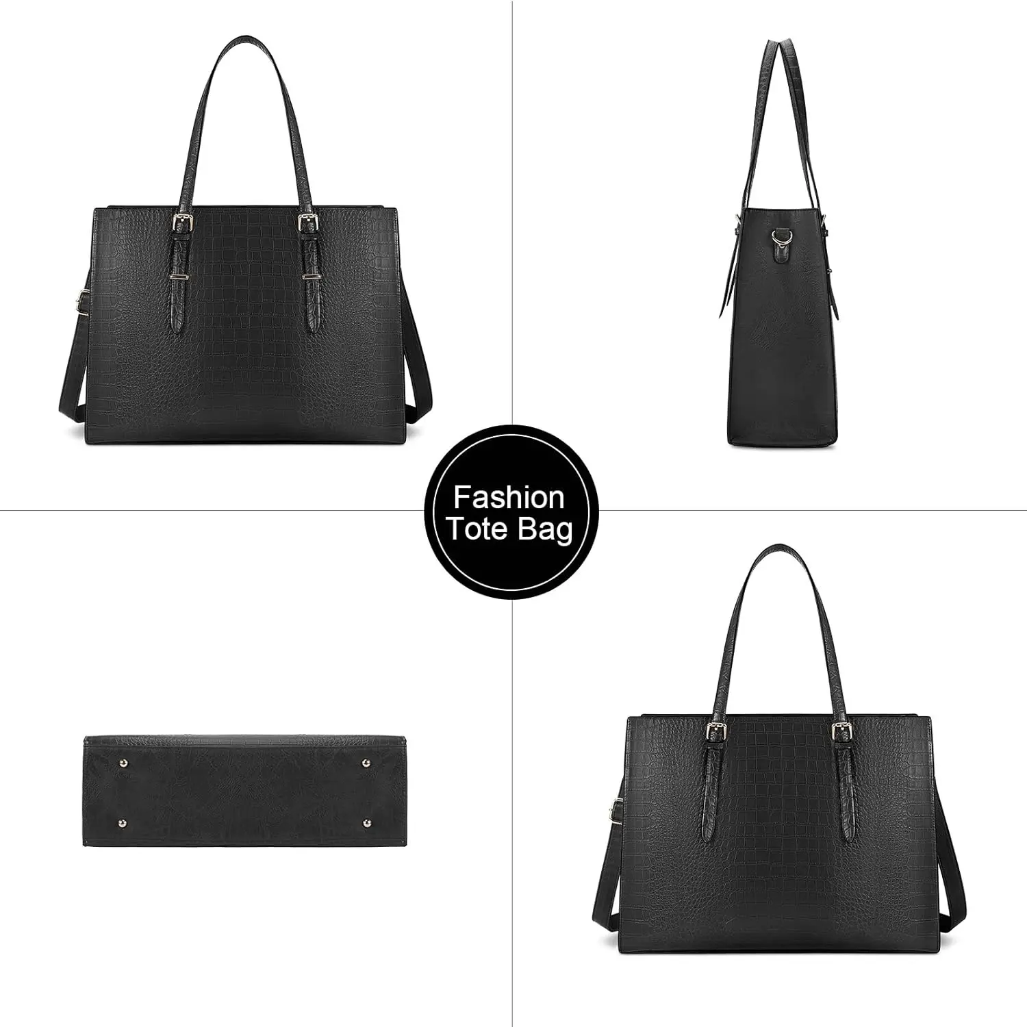 Bolso para ordenador portátil de 15,6 pulgadas, bolso de mano para ordenador portátil, maletín de cuero con clase para ordenador, bolso de trabajo, bolso de hombro profesional para oficina y negocios
