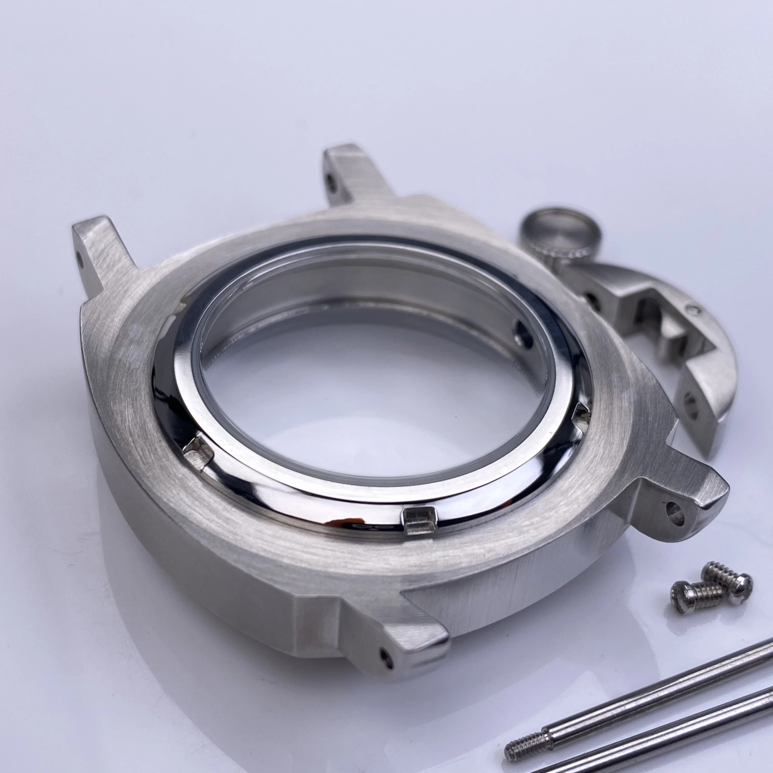 Cristal de safira beushed nh35 40mm caixa de relógio de aço inoxidável com alça para nh34 nh36 4r35 movimento acessórios de relógio