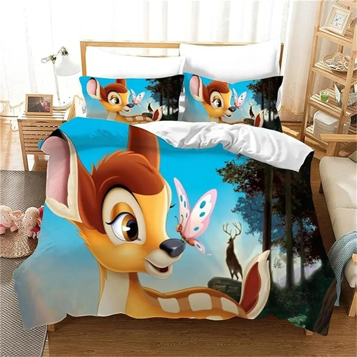 Disney Bambi Bedding Sets for Children,Bed Linen Boys Girls Pink Duvet Cover Pillowcases Cotton/Renforcé