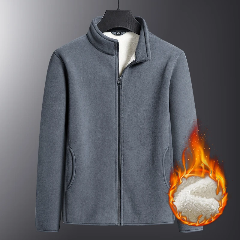 

Autumn And Winter New Mock Collar Plush Thermal Fleece Jacket Fashion Handsome Casual Versatile Men'S Outdoor Sports Coat