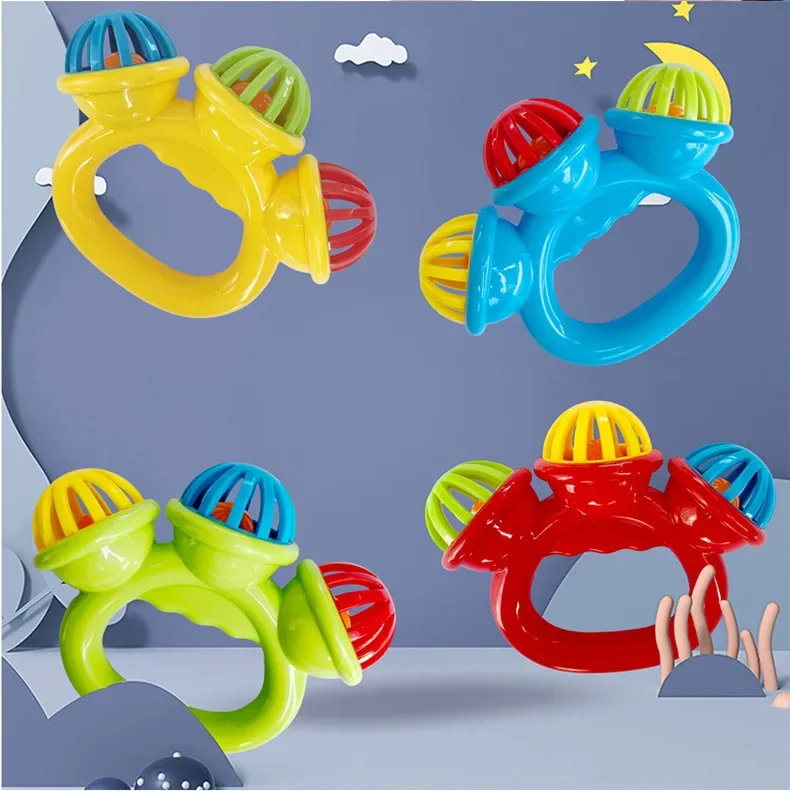 1-4 Stuks Baby Hand Rammelaar Bal Speelgoed Pasgeboren Grijpen Hand Bel Zintuiglijke Speelgoed Kinderen Veiligheid Materialen Speelgoed voor 0-24 Maanden Baby Kinderen