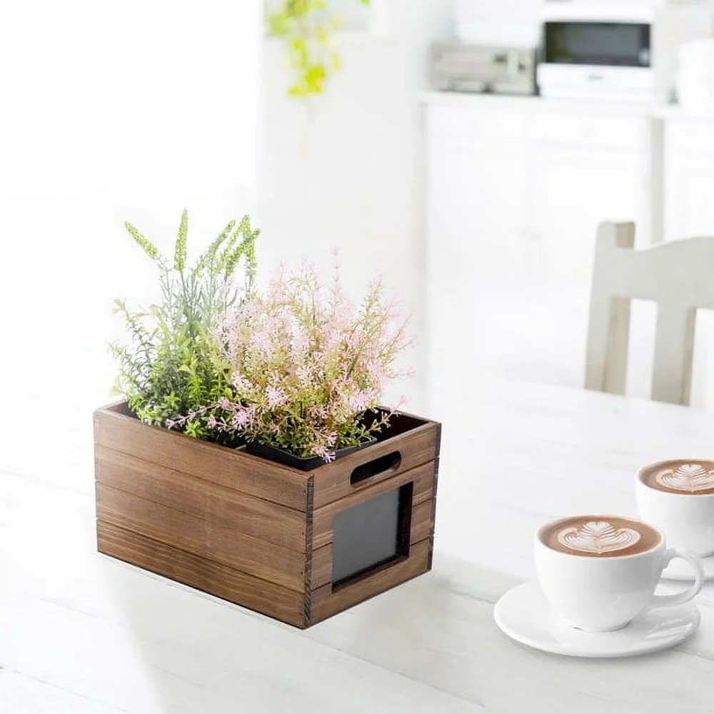 صندوق تخزين خشبي مع ملصق سبورة، قطعة ديكور متعددة الوظائف لتنظيم التخزين مع مقابض للمنزل والأطفال