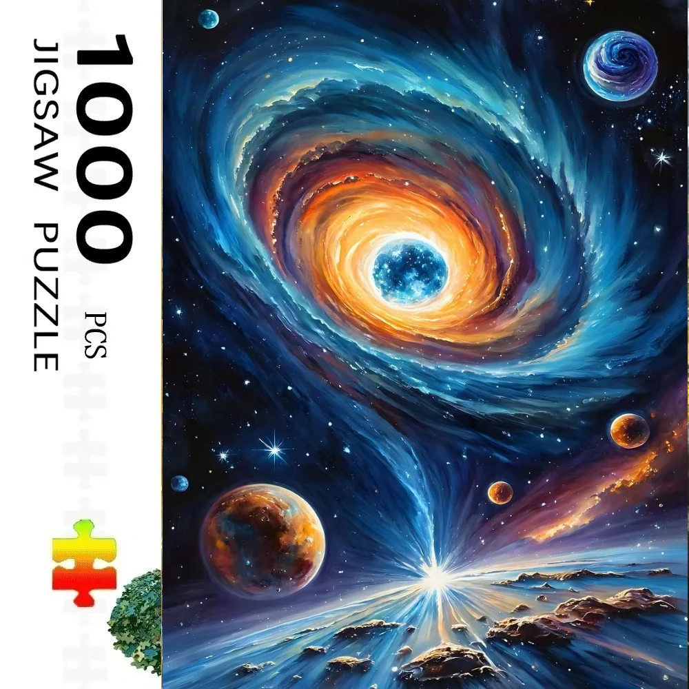 

500 PCS Jigsaw Puzzles Universe Outer Space Galaxy Cloud Sea Family Activity Games for GameroomBedroom Livingroom Gift