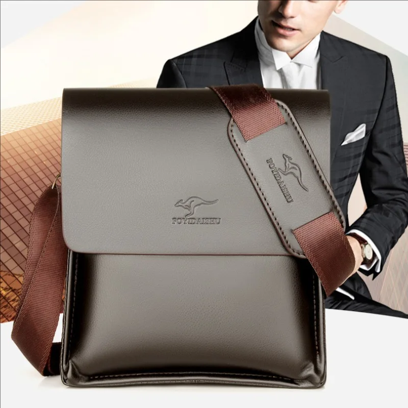 Luxury Kangaroo Brand Leather Messenger Bag Man Handbag Chest Crossbody Bag For Men Business Small Shoulder Bag Summer Male Bag