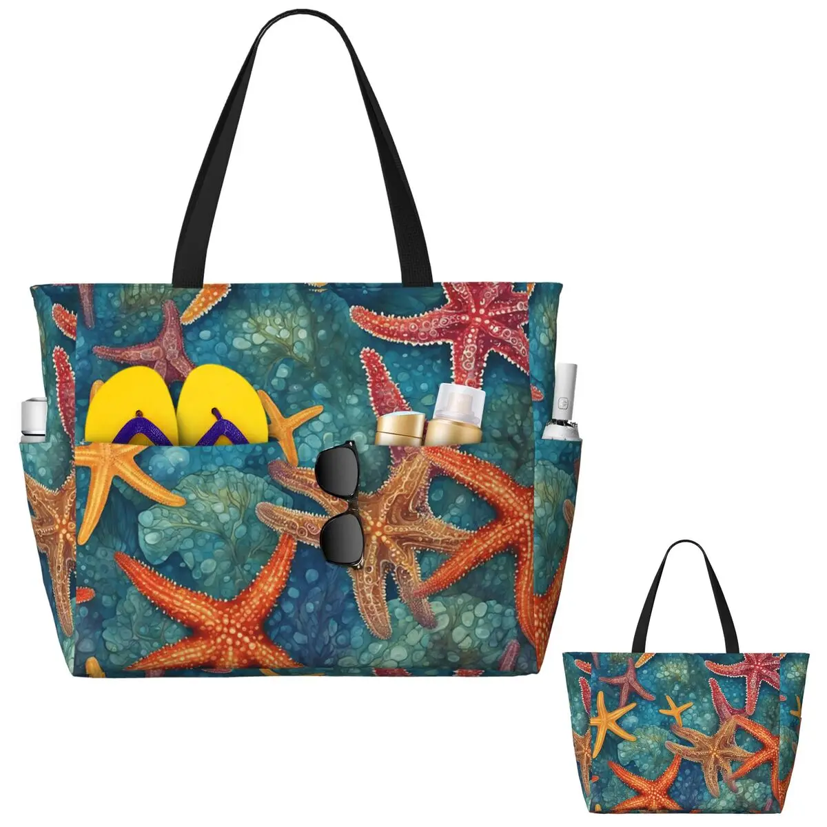 Bolsa de mano de playa de estrella de mar, bolsa de lona grande para deporte, gimnasio, Yoga, bolsa de viaje para mujer, bolsa de Fitness