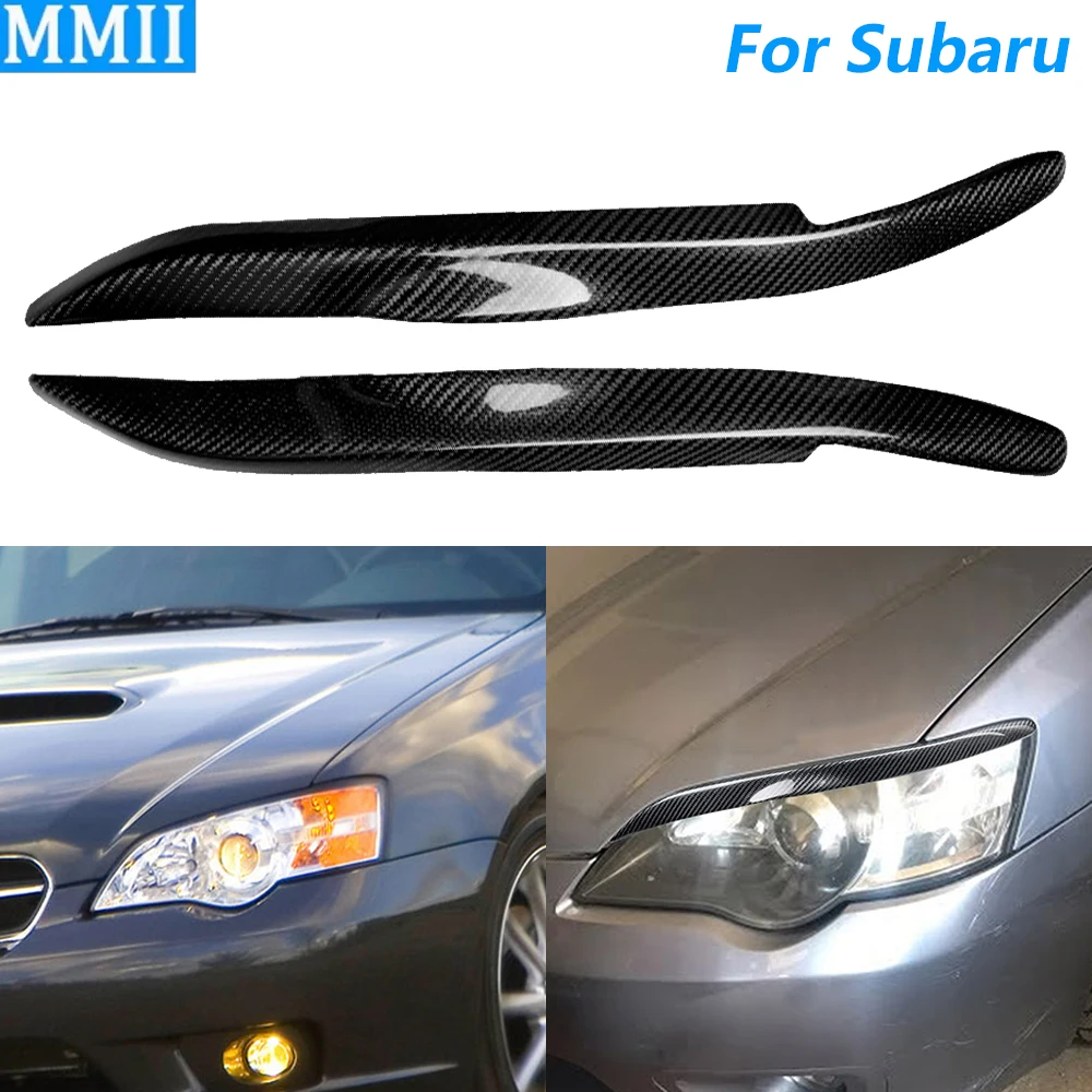 

For Subaru Legacy 2006-2008 Real Dry Carbon Fiber Front Headlight Eyelid Eyebrow Cover Panel Trim Car Accessories Modification