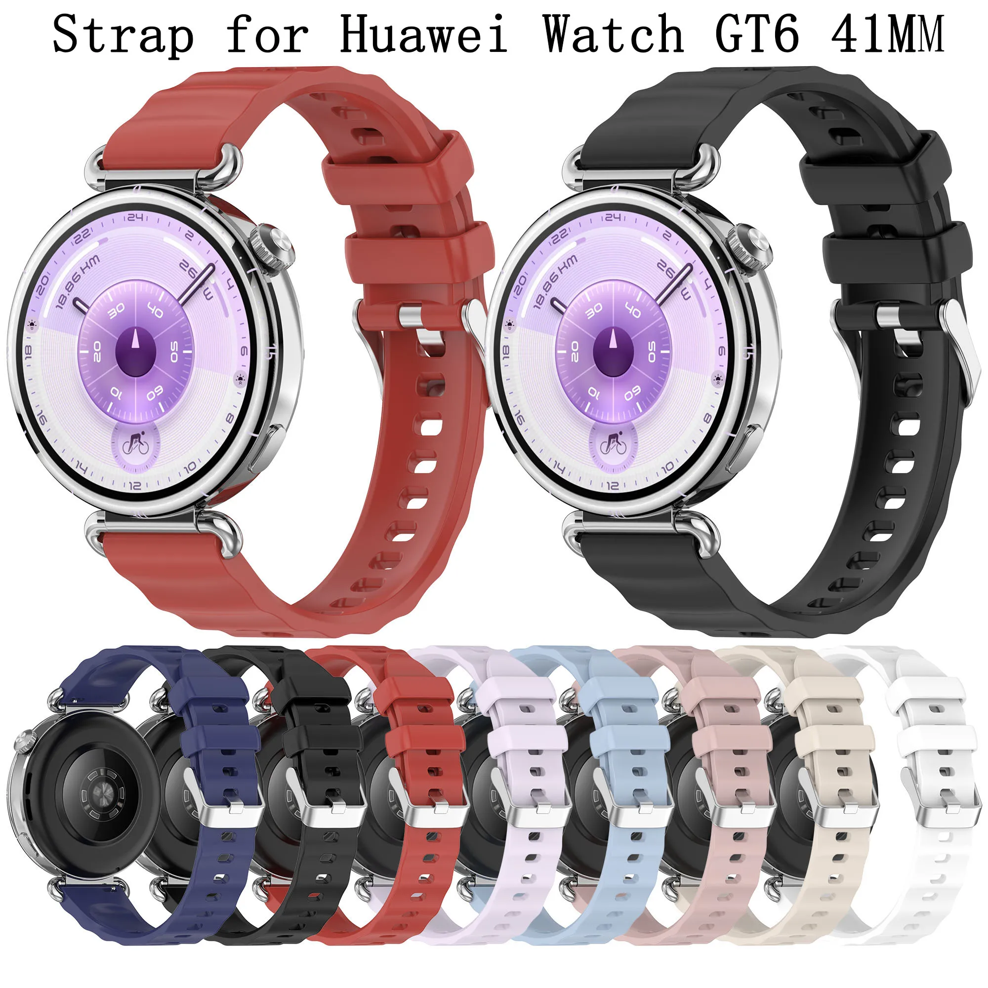 

for Huawei Watch GT 6 41mm Silicone Strap 18mm Sports Bracelet Replacement Watchband For Huawei Watch GT6 41mm Accessories