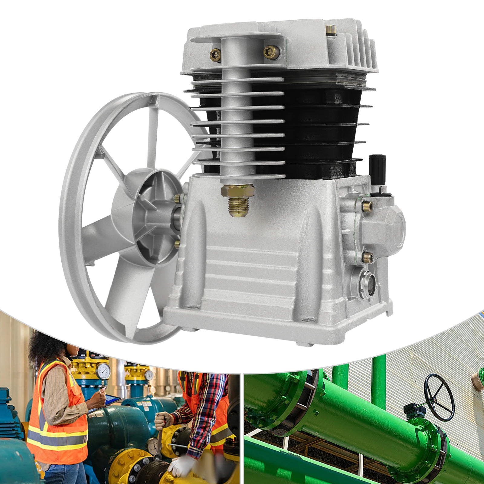 

Алюминиевая головка воздушного компрессора 2055-2HP, серебряная головка насоса воздушного компрессора, крепление на воздушном компрессоре для автомобильной промышленности