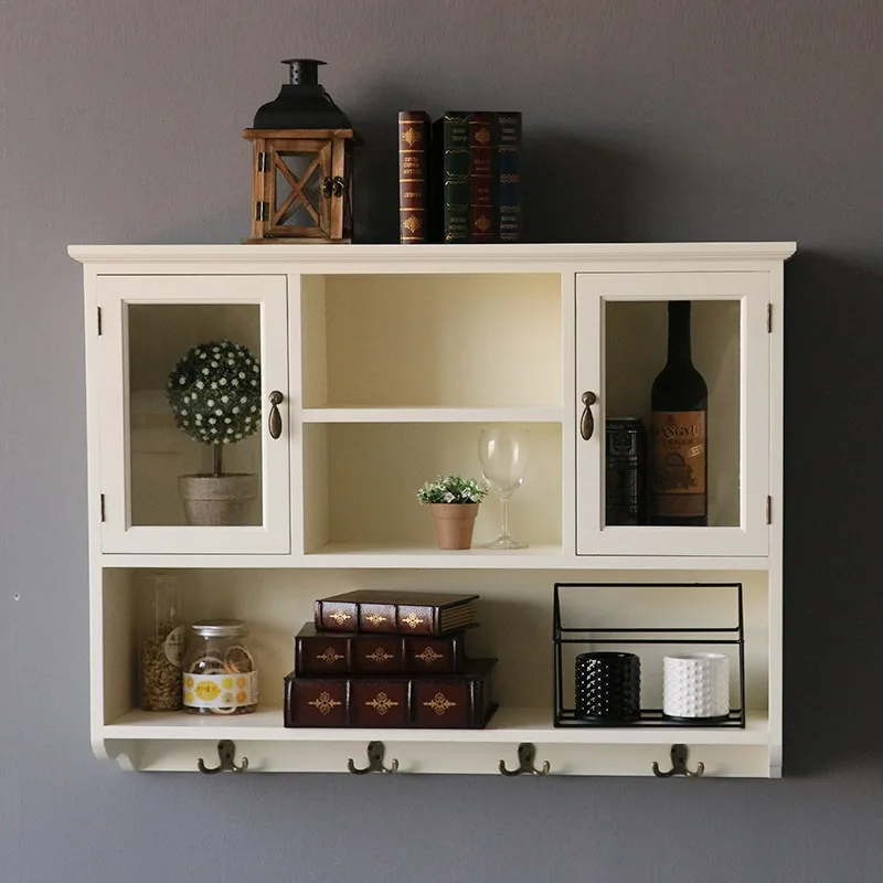 Rural Pastoral Solid Wood Wall Cabinet Wall Hanging Cabinet Wall Hanging Locker Locker Storage Cabinet
