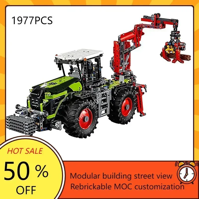 MOC-42054 High-Tech CLAAS XERION 5000 TRAC VC Building Block for Trailer Self Dumping Trailer Engineering transport vehicleToy