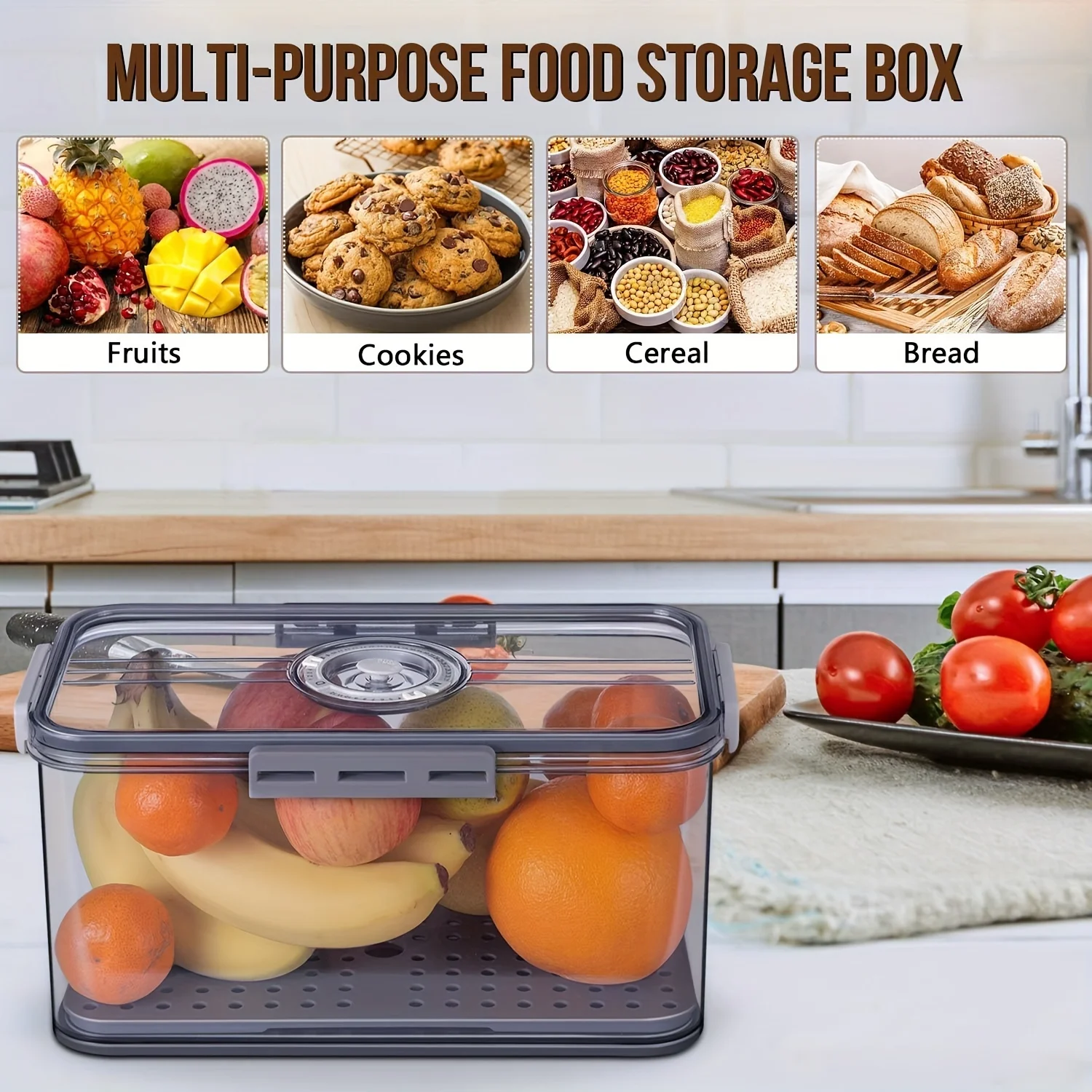 Leak Proof Reusable Bread Box With Lid for Homemade Bread, Bagel, Donut - Kitchen Organizer & Accessory