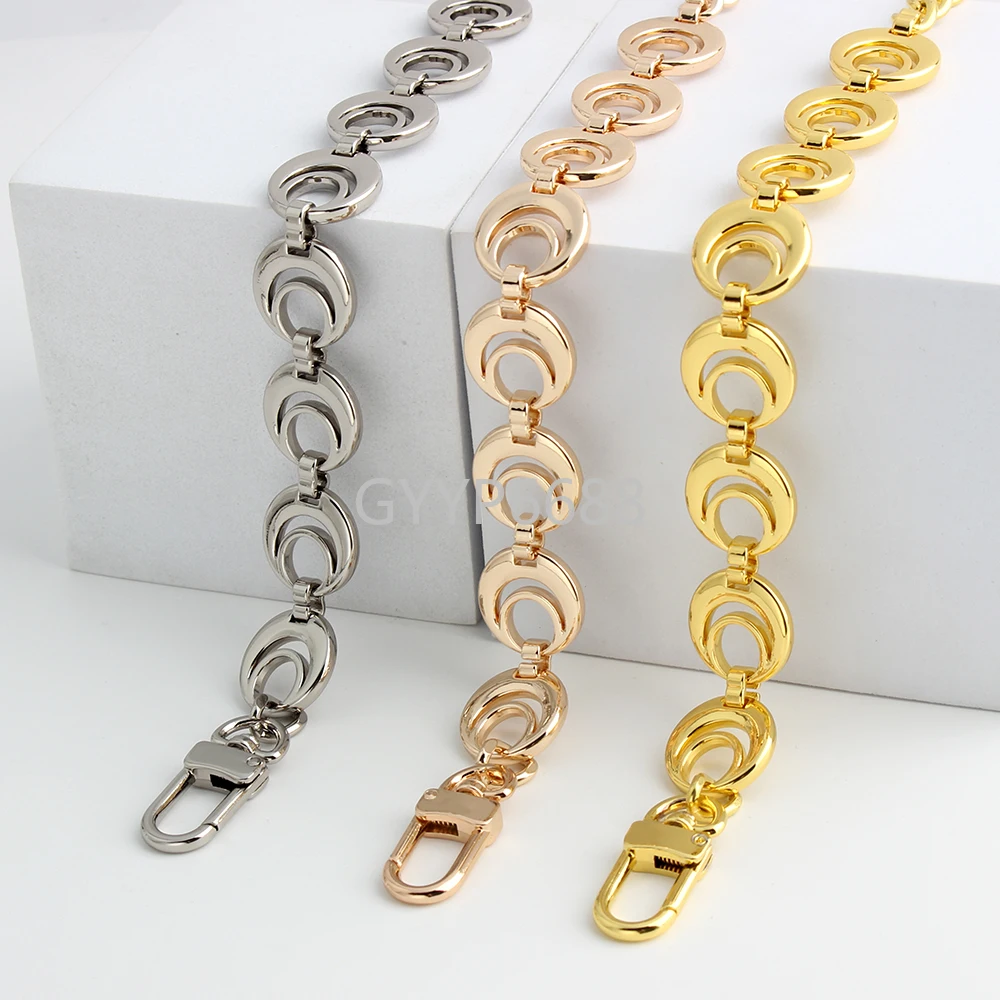 2/5/10PCS 65CM Moon Shape Metal Aluminum Bag Chains For Hand-Woven Shoulder Bags Purse Handbags Strap DIY Detachable Accessories