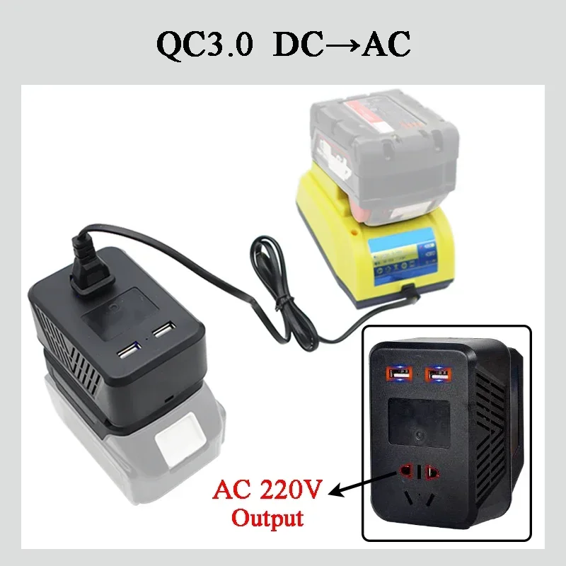 Power Converter Inverter Modified Sine Wave DC to AC 220V USB Charger For Makita 18V Li-ion Battery BL1830 Lomvum Zhipu Hongsong